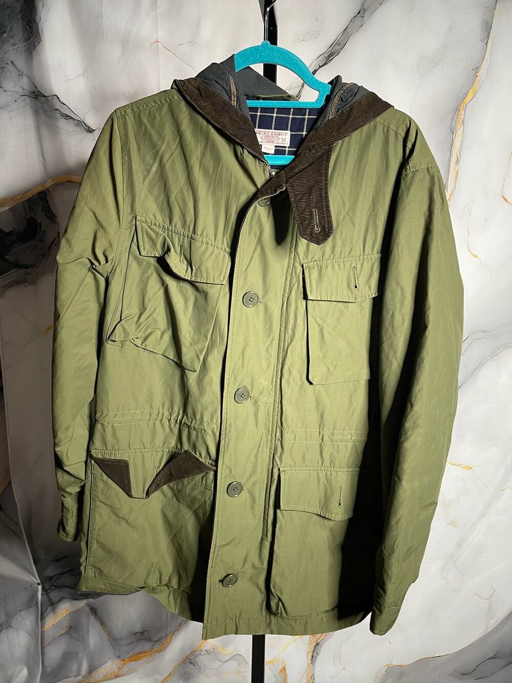 Wallace and Barnes Green Hooded Jacket Sz. Medium